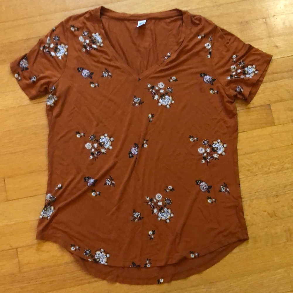 Orange flower print old navy luxe t shirt